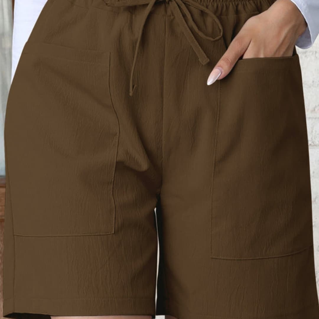 Women's Wide Leg Shorts High-Waisted Cotton