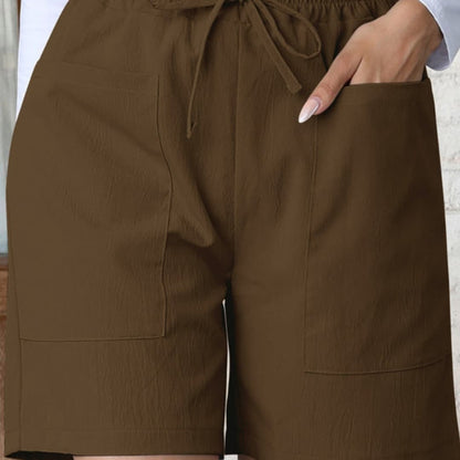 Women's Wide Leg Shorts High-Waisted Cotton