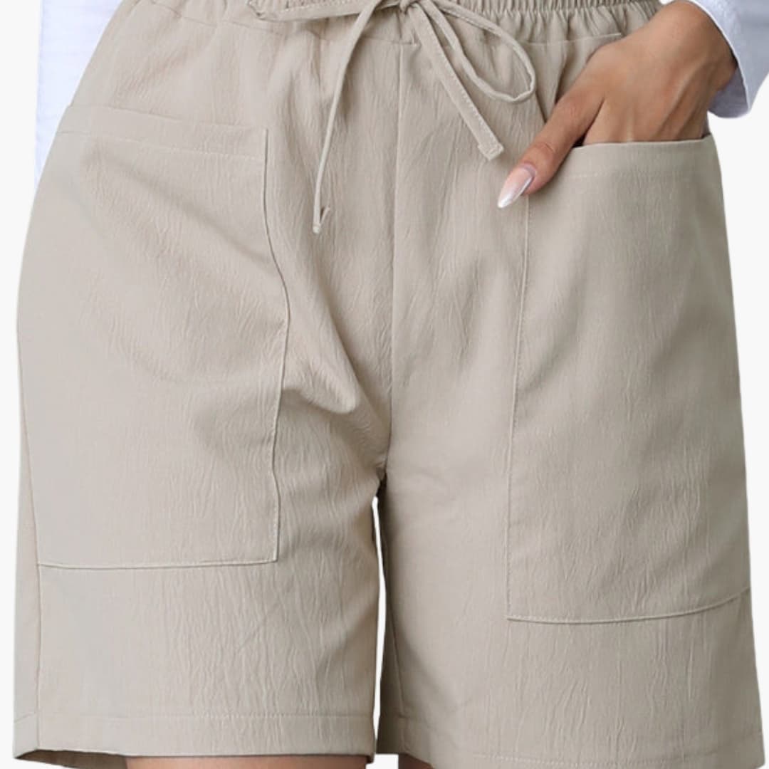 Women's Wide Leg Shorts High-Waisted Cotton