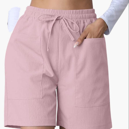 Women's Wide Leg Shorts High-Waisted Cotton