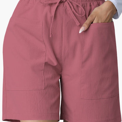 Women's Wide Leg Shorts High-Waisted Cotton