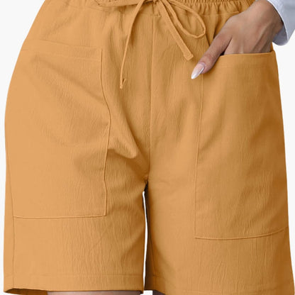 Women's Wide Leg Shorts High-Waisted Cotton