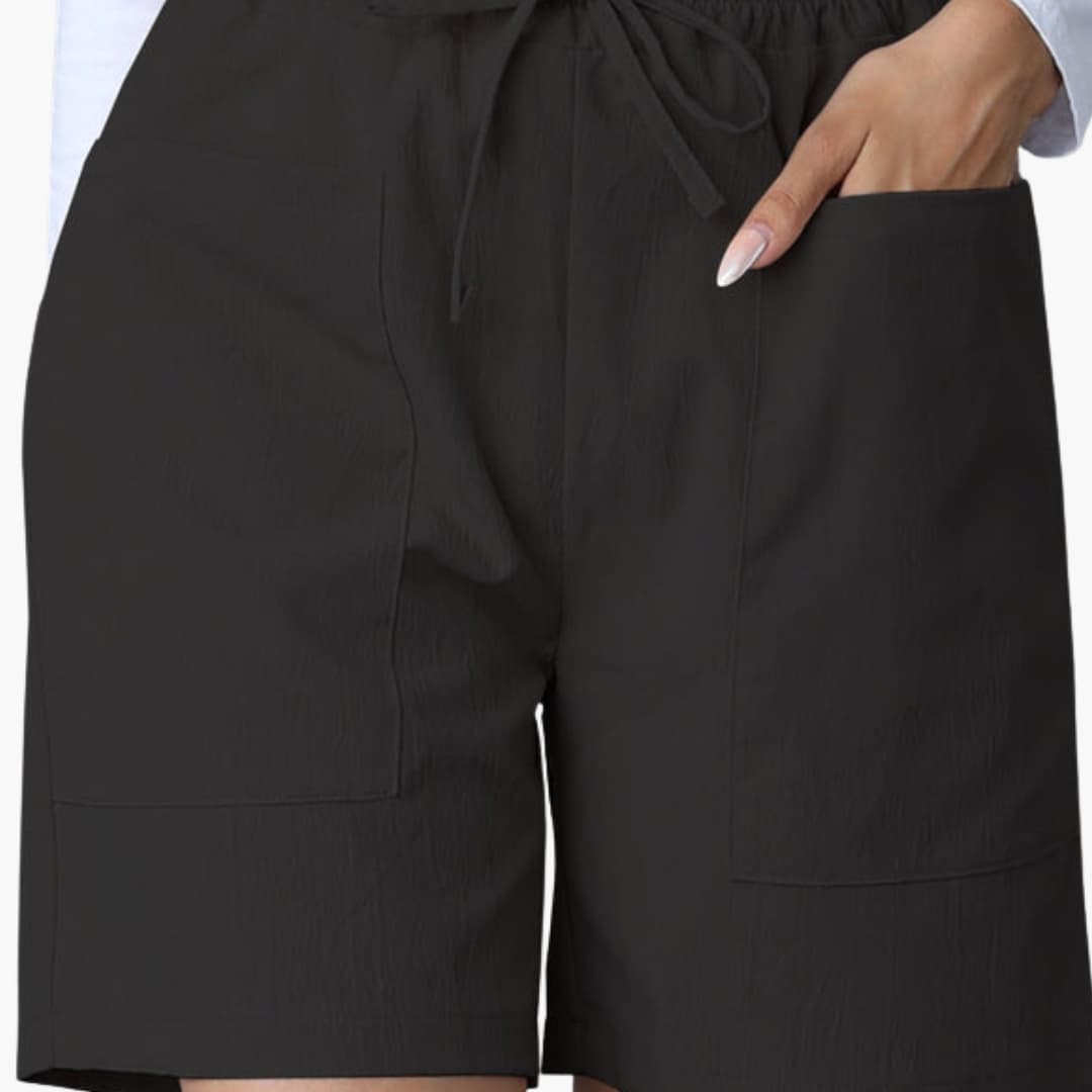 Women's Wide Leg Shorts High-Waisted Cotton