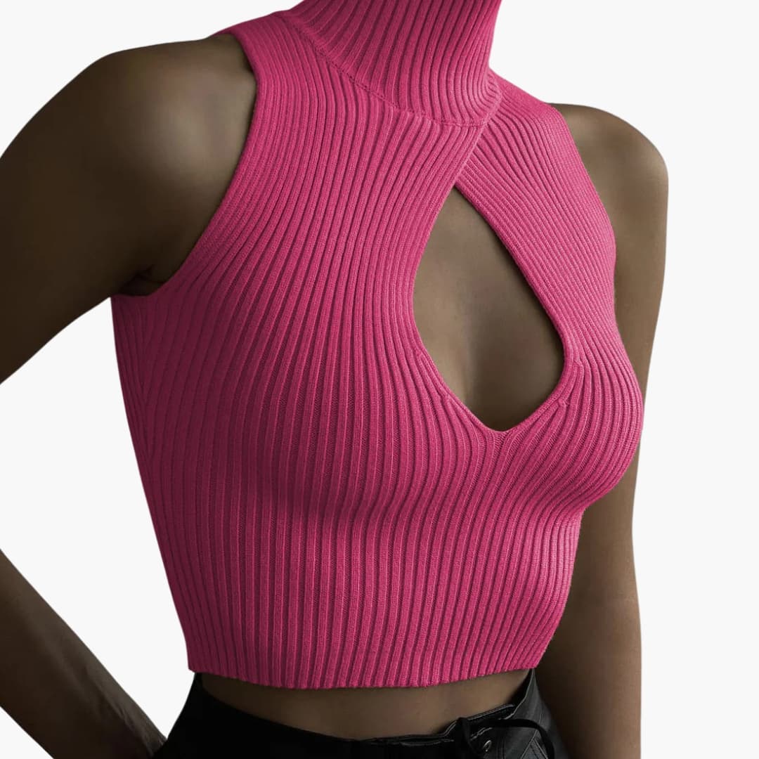Women's Sleeveless Crop Stretch Cotton