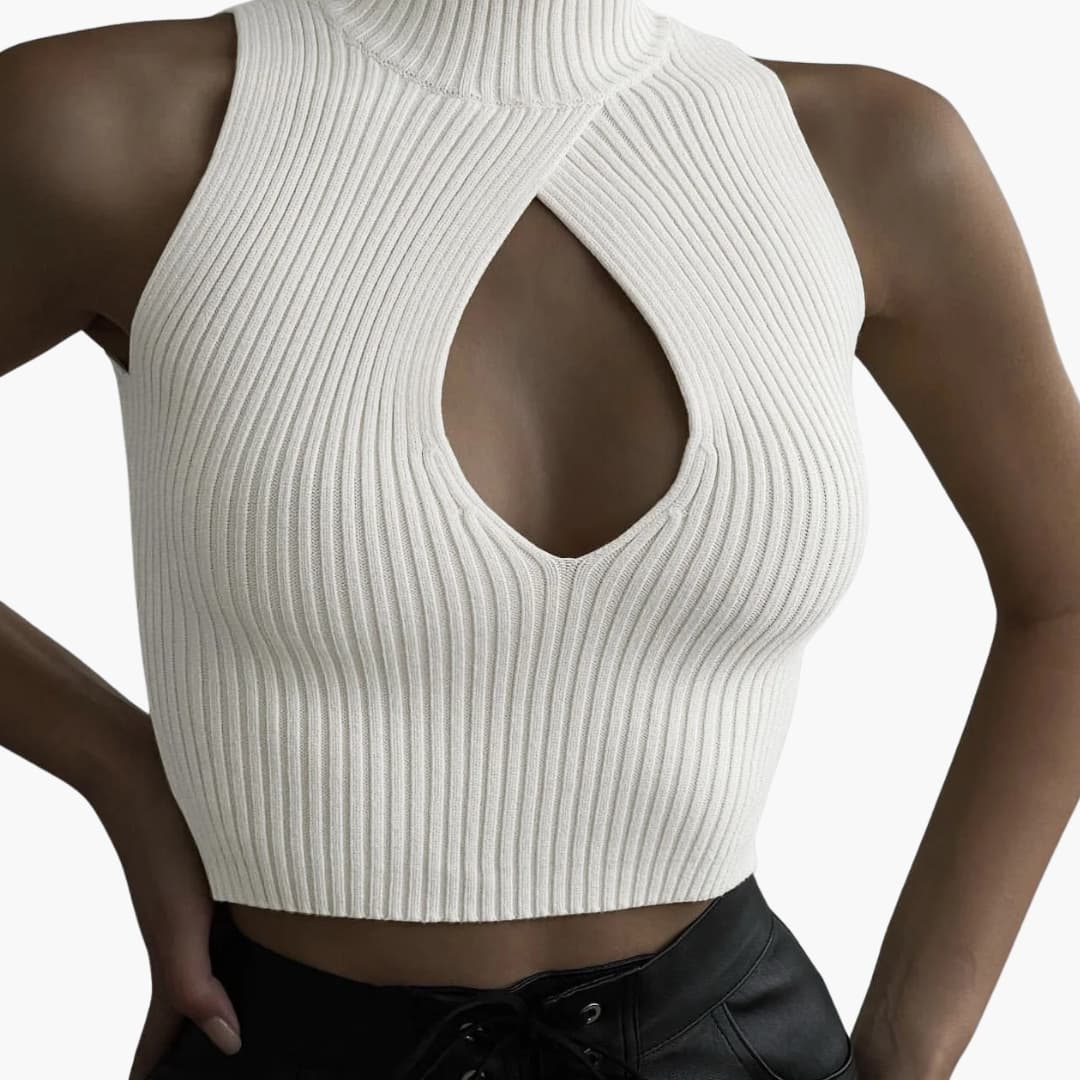 Women's Sleeveless Crop Stretch Cotton