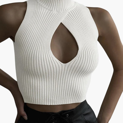 Women's Sleeveless Crop Stretch Cotton