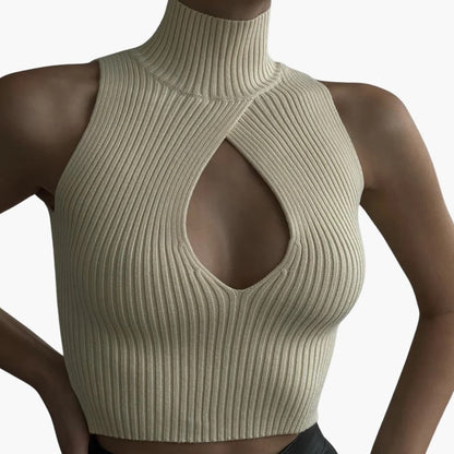 Women's Sleeveless Crop Stretch Cotton