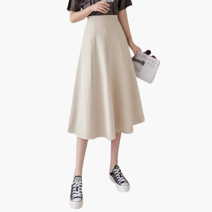 Women's High Waist A-Line Midi Skirt