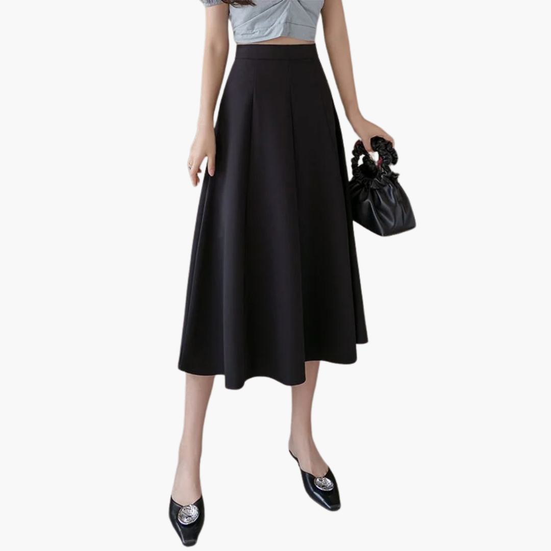 Women's High Waist A-Line Midi Skirt - VibreMode