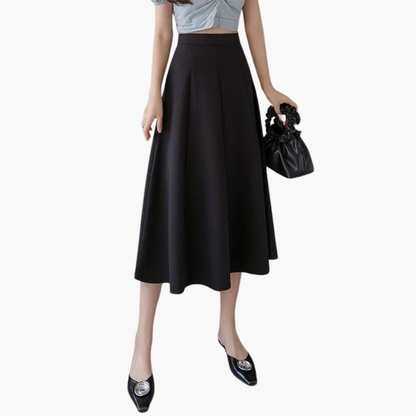 Women's High Waist A-Line Midi Skirt - VibreMode