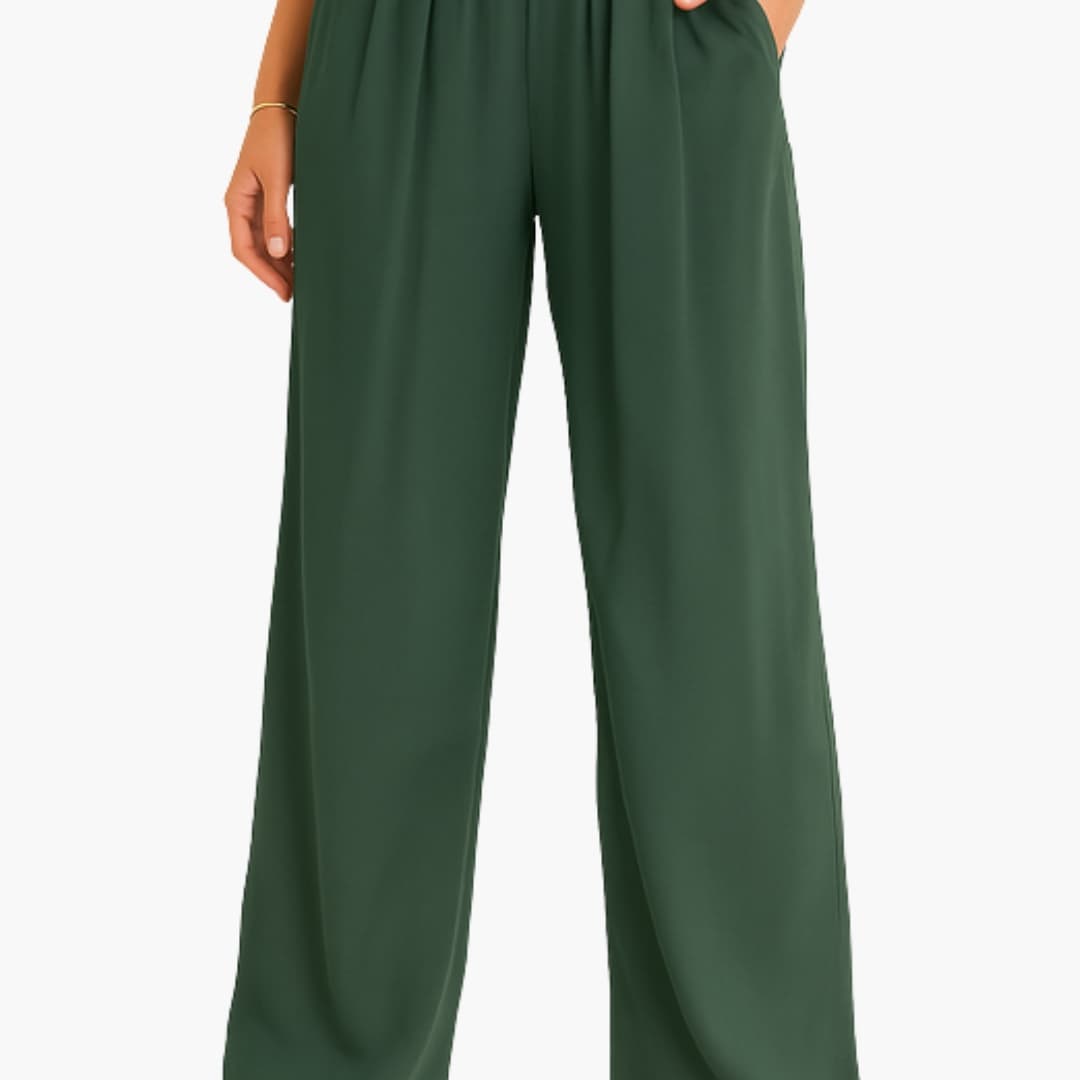Women's High Waist Wide Leg Pants Elastic