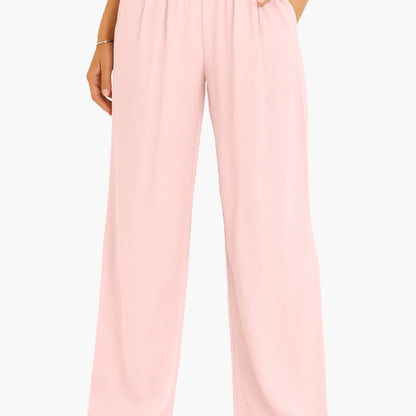 Women's High Waist Wide Leg Pants Elastic