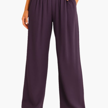 Women's High Waist Wide Leg Pants Elastic