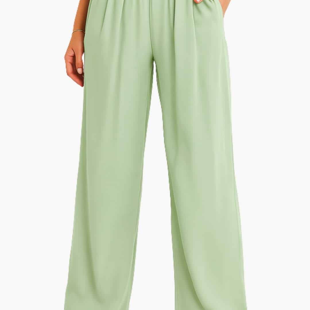 Women's High Waist Wide Leg Pants Elastic