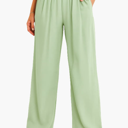 Women's High Waist Wide Leg Pants Elastic
