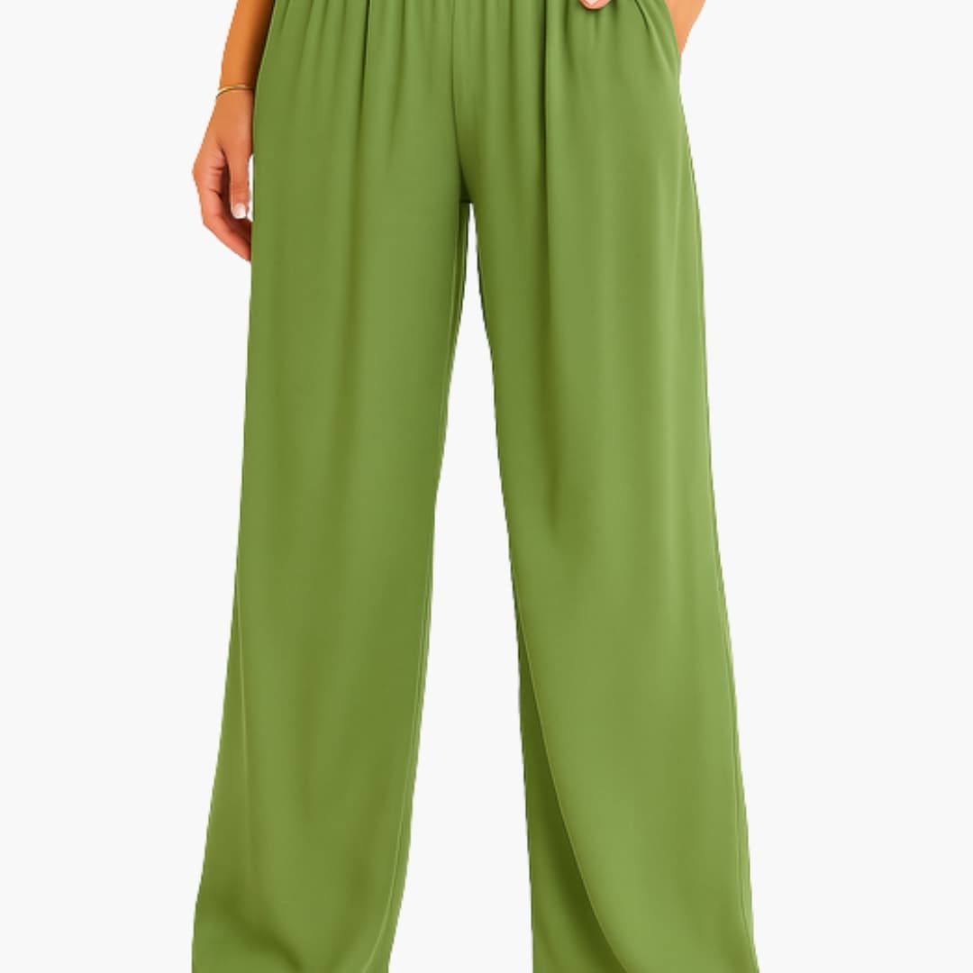 Women's High Waist Wide Leg Pants Elastic