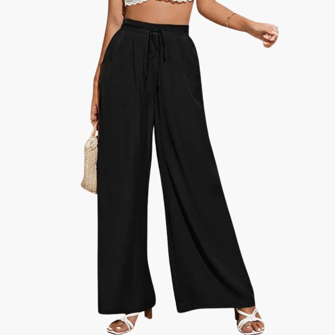 Women's Wide Leg High Waist Pants with Side Pockets