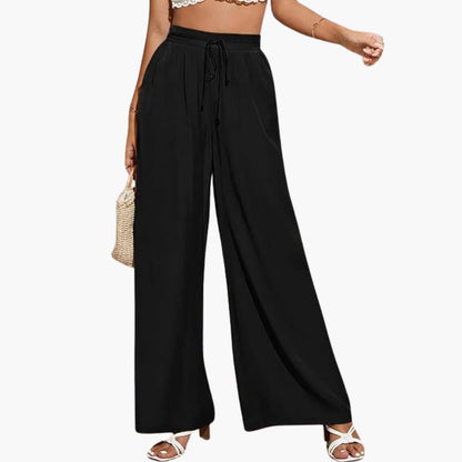 Women's Wide Leg High Waist Pants with Side Pockets