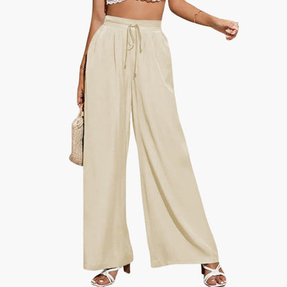 Women's Wide Leg High Waist Pants with Side Pockets