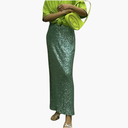 Women's Sequin High Waist Maxi Skirt