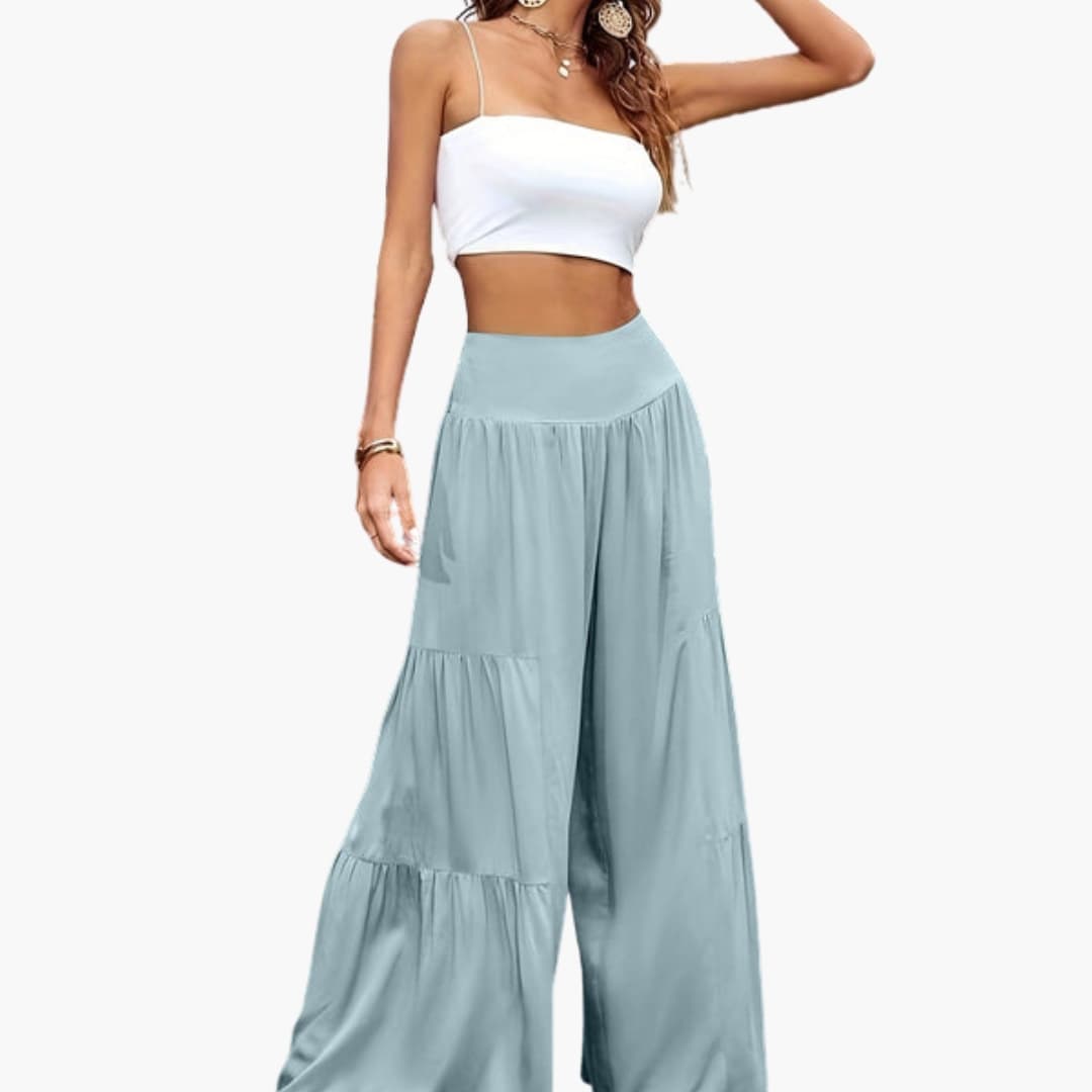 Women's Wide Leg High Waist Pleated Pants