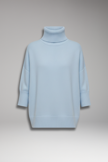 Women's Turtleneck Dolman Sweater Ribbed Hem - VibreMode
