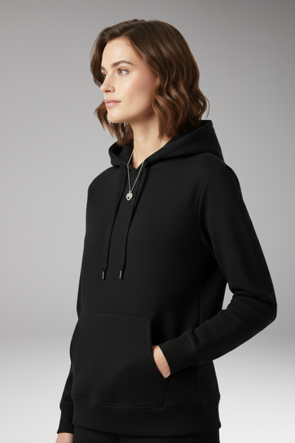 Women's Adjustable Hoodie Ribbed Edges