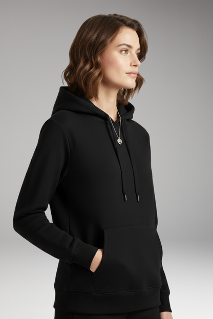 Women's Adjustable Hoodie Ribbed Edges