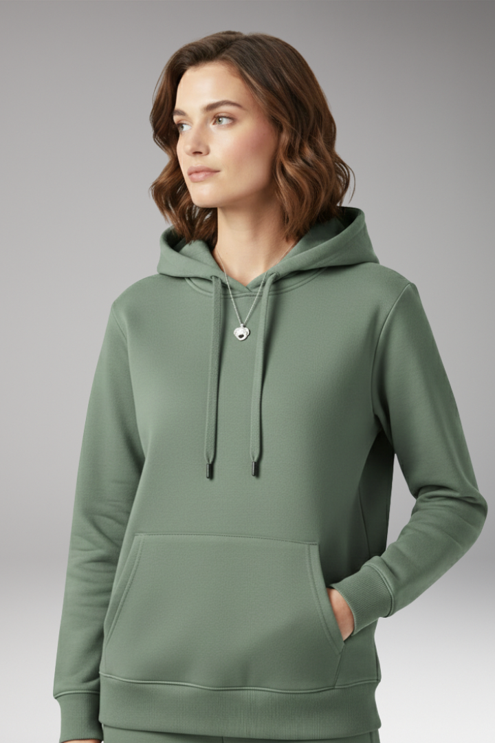 Women's Adjustable Hoodie Ribbed Edges