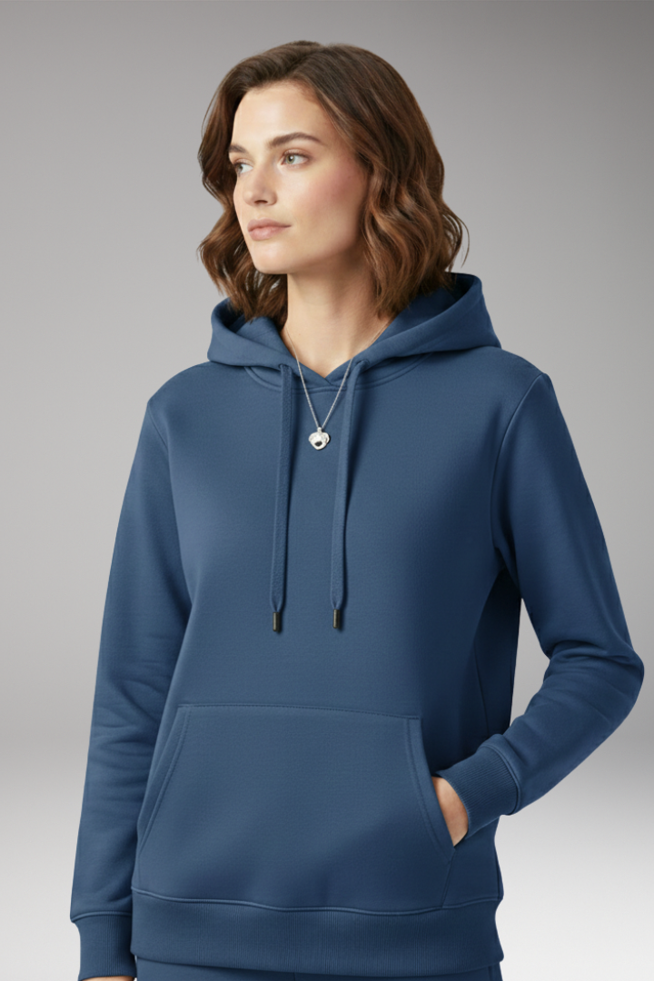 Women's Adjustable Hoodie Ribbed Edges