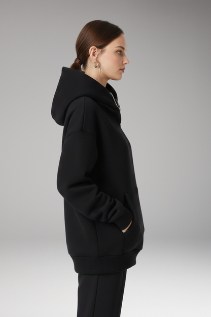 Women's High Neck Hoodie Wide Hood