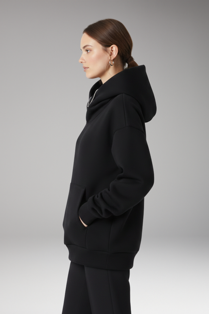 Women's High Neck Hoodie Wide Hood