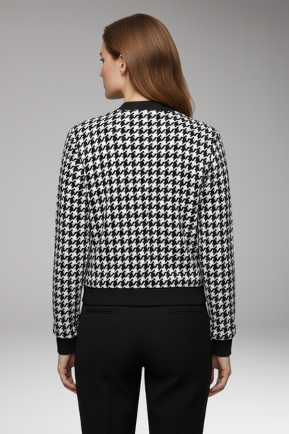 Women's Plaid Jacket Front Zip Closure