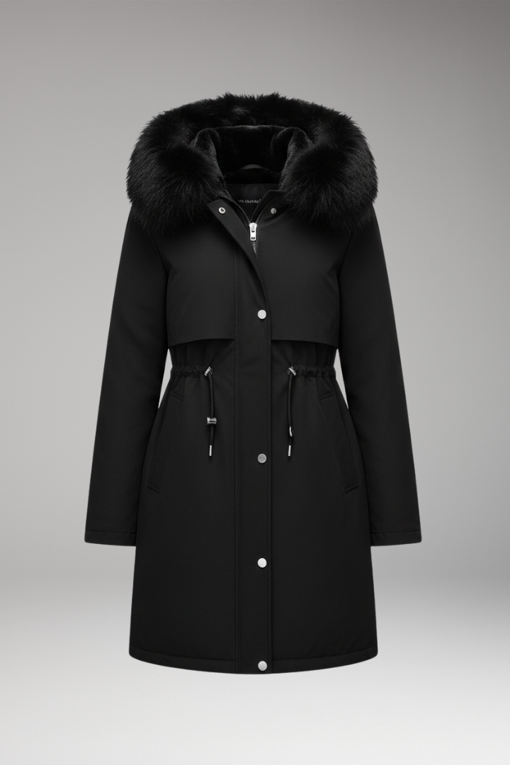 Women's Faux Fur Coat Jacket Adjustable Waist - VibreMode