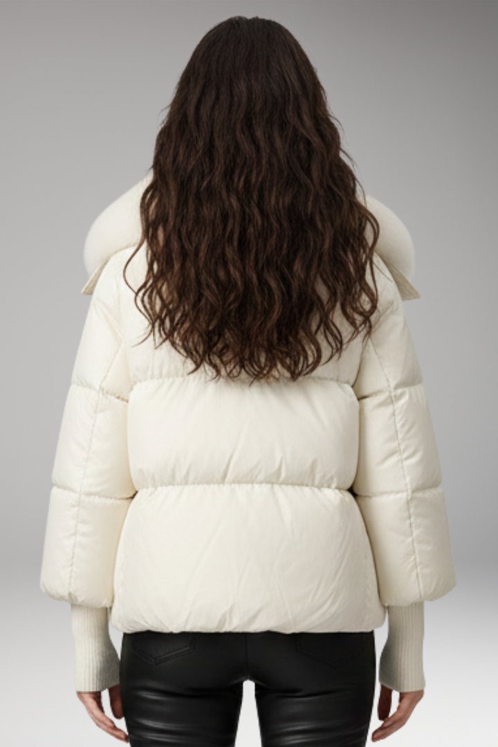 Women's Quilted Jacket Faux Fur Collar