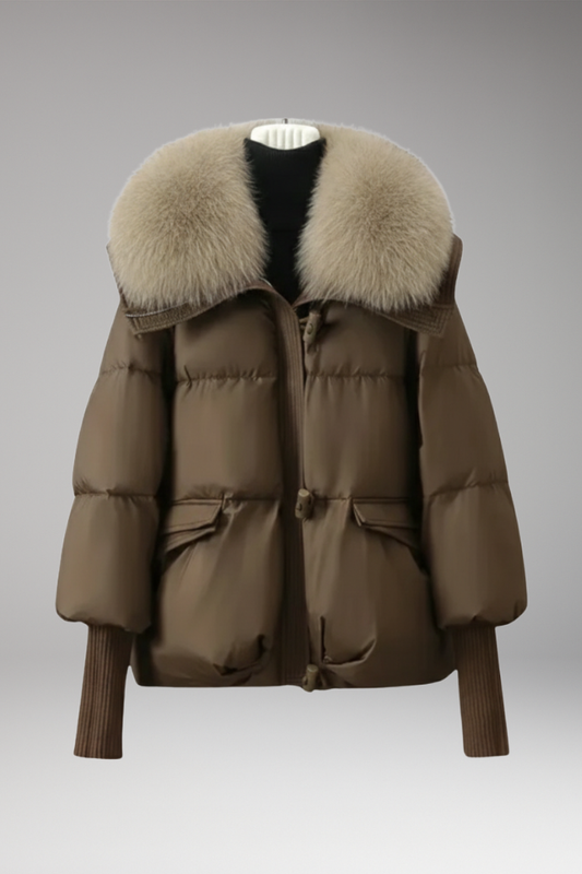 Women's Faux Fur Jacket Ribbed Cuffs - VibreMode