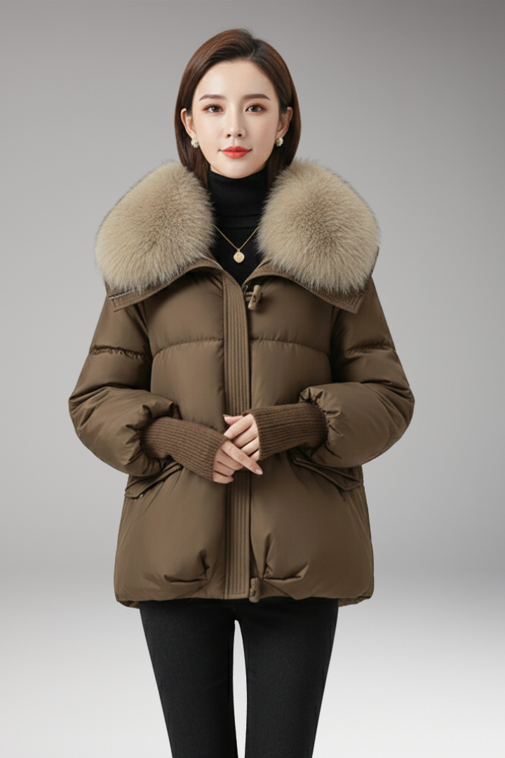 Women's Faux Fur Jacket Ribbed Cuffs