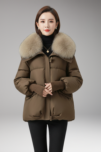 Women's Faux Fur Jacket Ribbed Cuffs