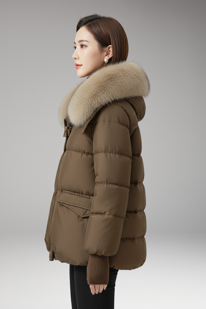 Women's Faux Fur Jacket Ribbed Cuffs