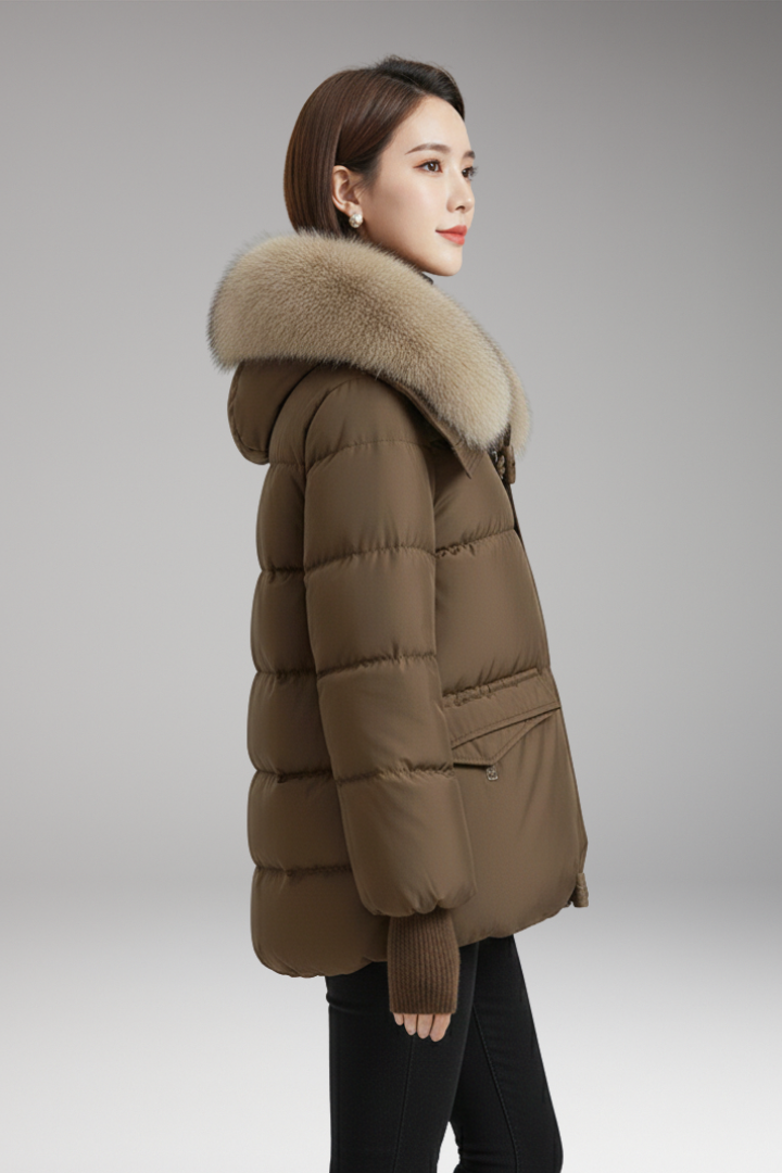 Women's Faux Fur Jacket Ribbed Cuffs