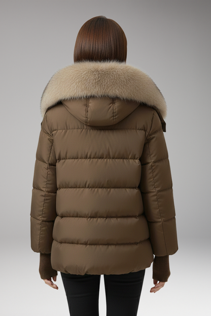Women's Faux Fur Jacket Ribbed Cuffs
