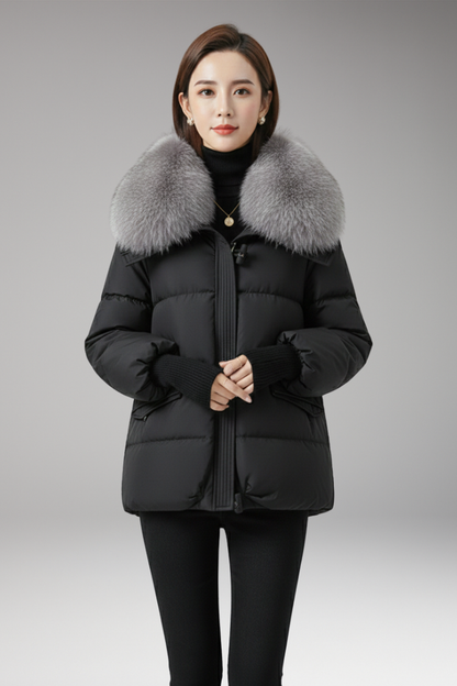 Women's Faux Fur Jacket Ribbed Cuffs