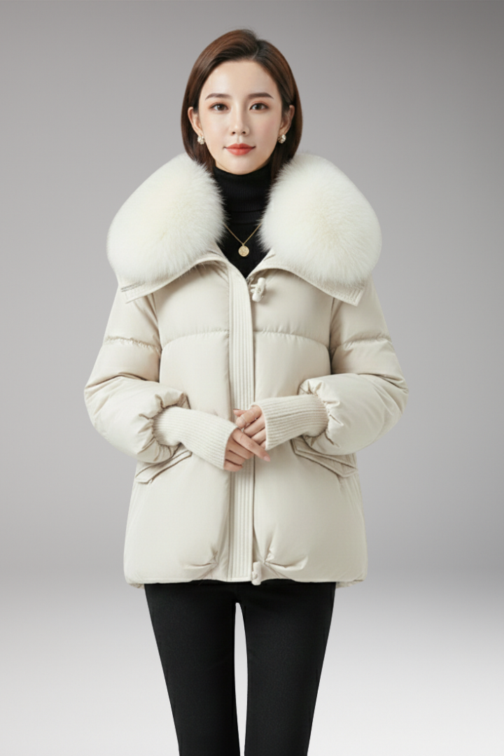 Women's Faux Fur Jacket Ribbed Cuffs