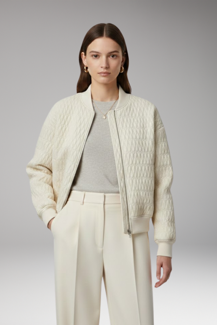Women's Quilted Jacket Front Zip Closure