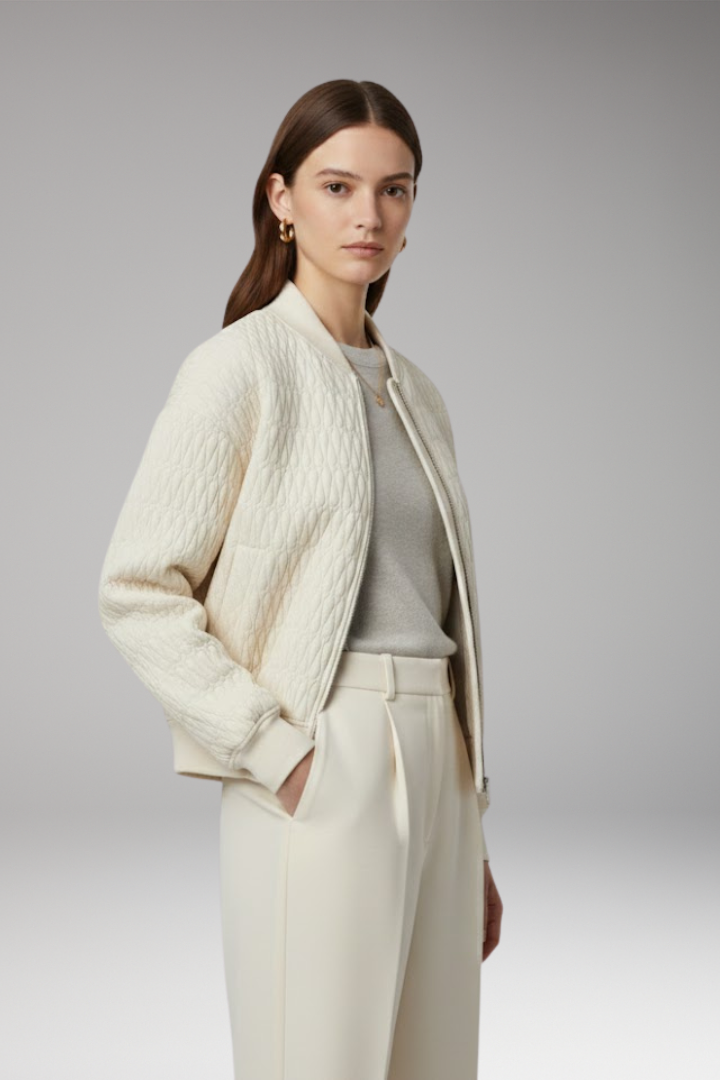 Women's Quilted Jacket Front Zip Closure