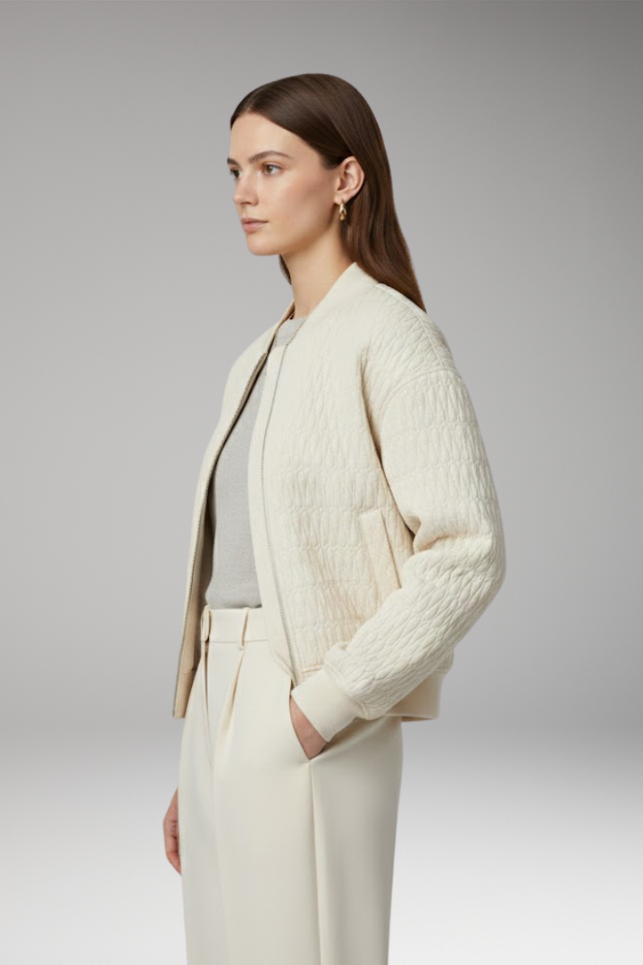 Women's Quilted Jacket Front Zip Closure