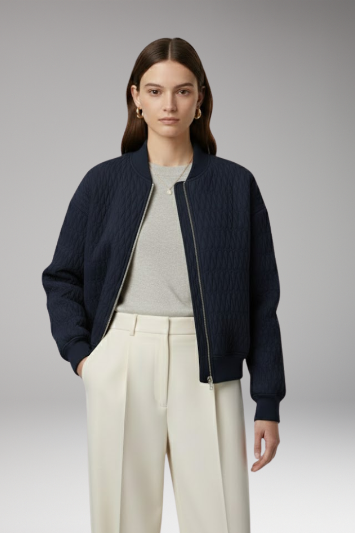 Women's Quilted Jacket Front Zip Closure
