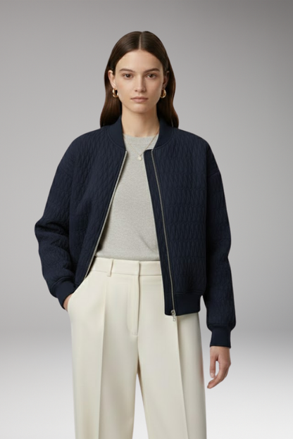 Women's Quilted Jacket Front Zip Closure
