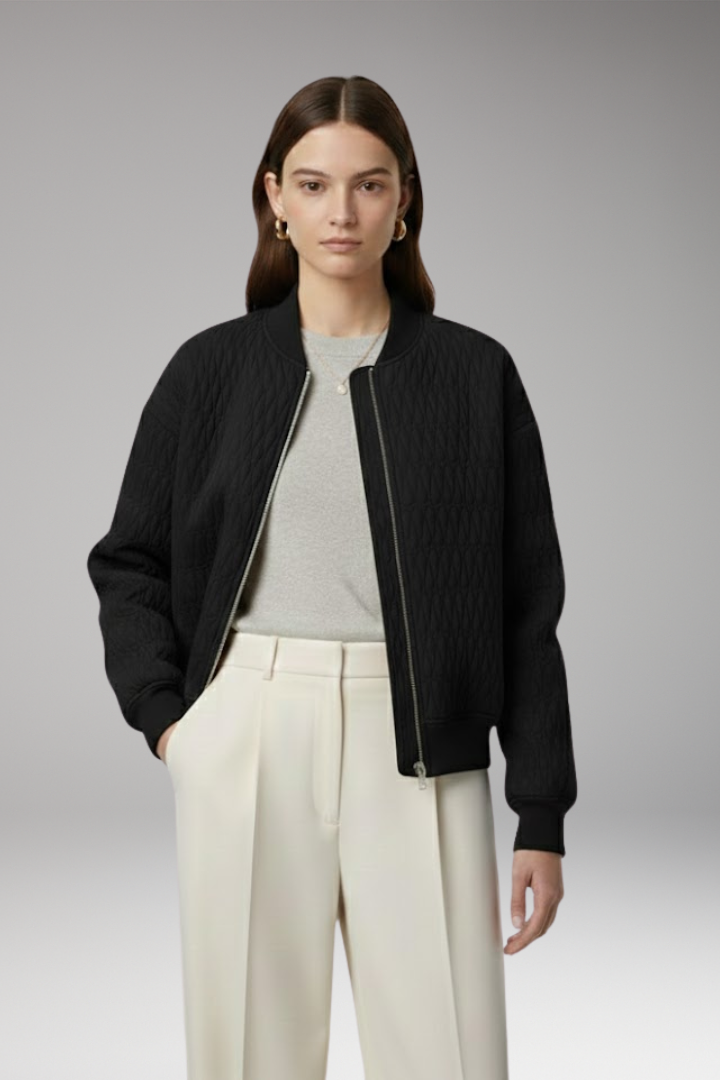 Women's Quilted Jacket Front Zip Closure