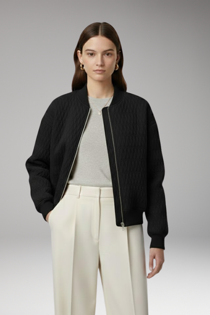 Women's Quilted Jacket Front Zip Closure